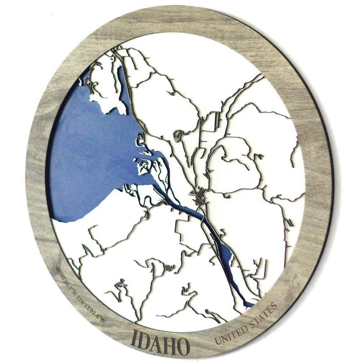 Kişiselleştirilmiş Ahşap Sokak Haritası - Üç Katmanlı - Yuvarlak - ColorfullWorlds