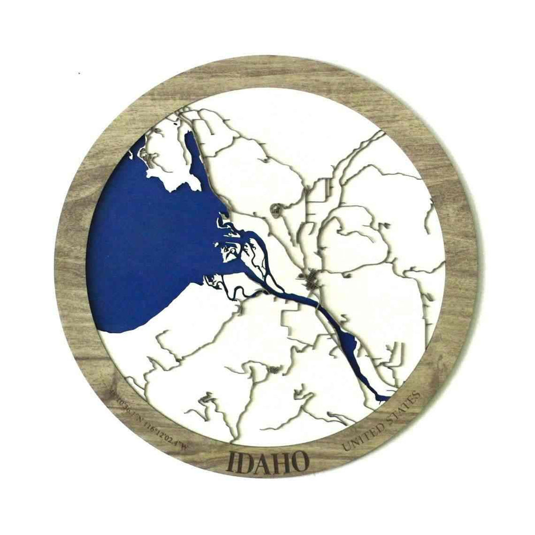 Kişiselleştirilmiş Ahşap Sokak Haritası - Üç Katmanlı - Yuvarlak - ColorfullWorlds