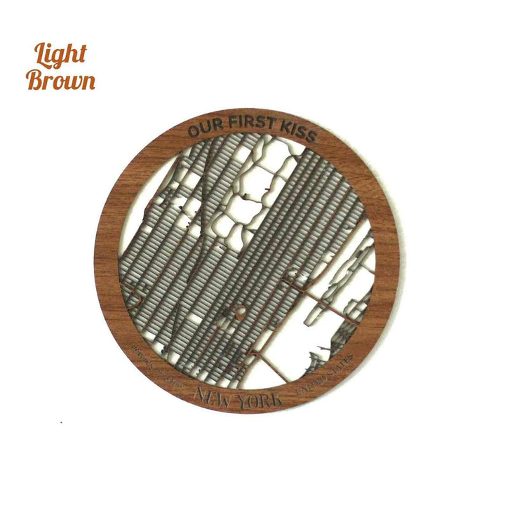 Kişiselleştirilmiş Sokak Haritası - İki Katmanlı - Yuvarlak - ColorfullWorlds