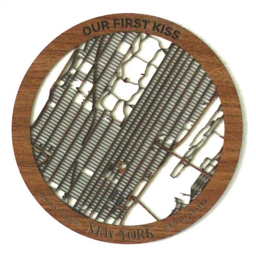 Kişiselleştirilmiş Sokak Haritası - İki Katmanlı - Yuvarlak - ColorfullWorlds