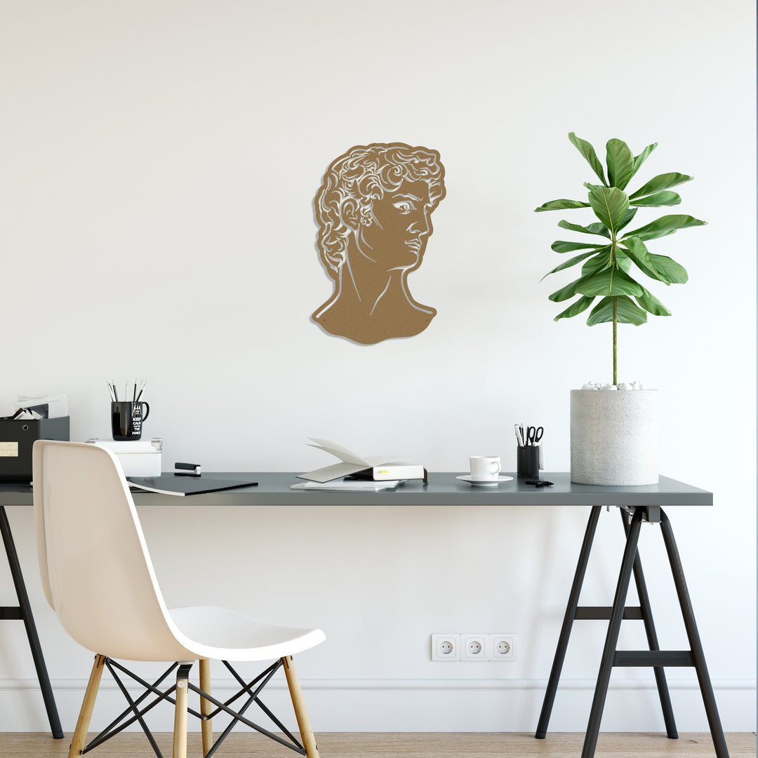 David's Head Metal Duvar Dekoru