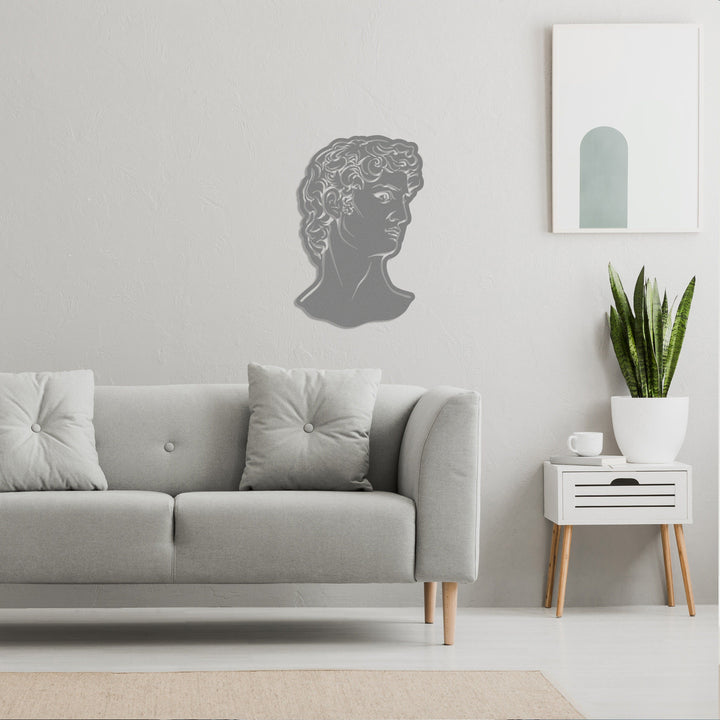 David's Head Metal Duvar Dekoru