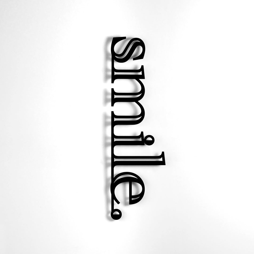 Smile Yazısı Kapı Süsü - Metal Duvar Tablosu