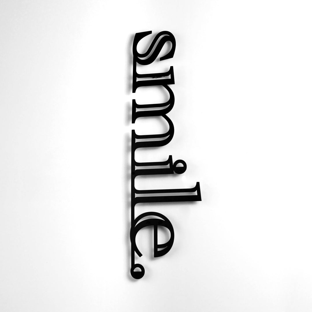Smile Yazısı Kapı Süsü - Metal Duvar Tablosu