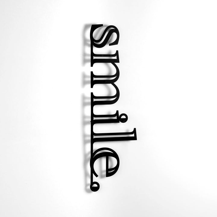 Smile Yazısı Kapı Süsü - Metal Duvar Tablosu