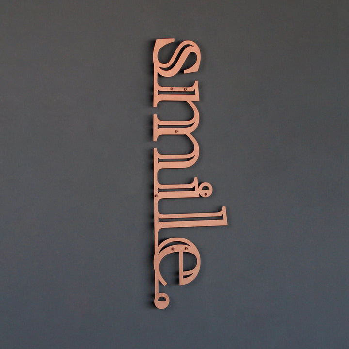 Smile Yazısı Kapı Süsü - Metal Duvar Tablosu