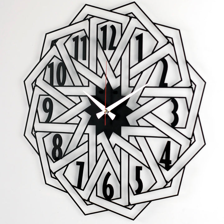 Geometrik Tasarımlı Dekoratif Metal Duvar Saati - Metal Dekor