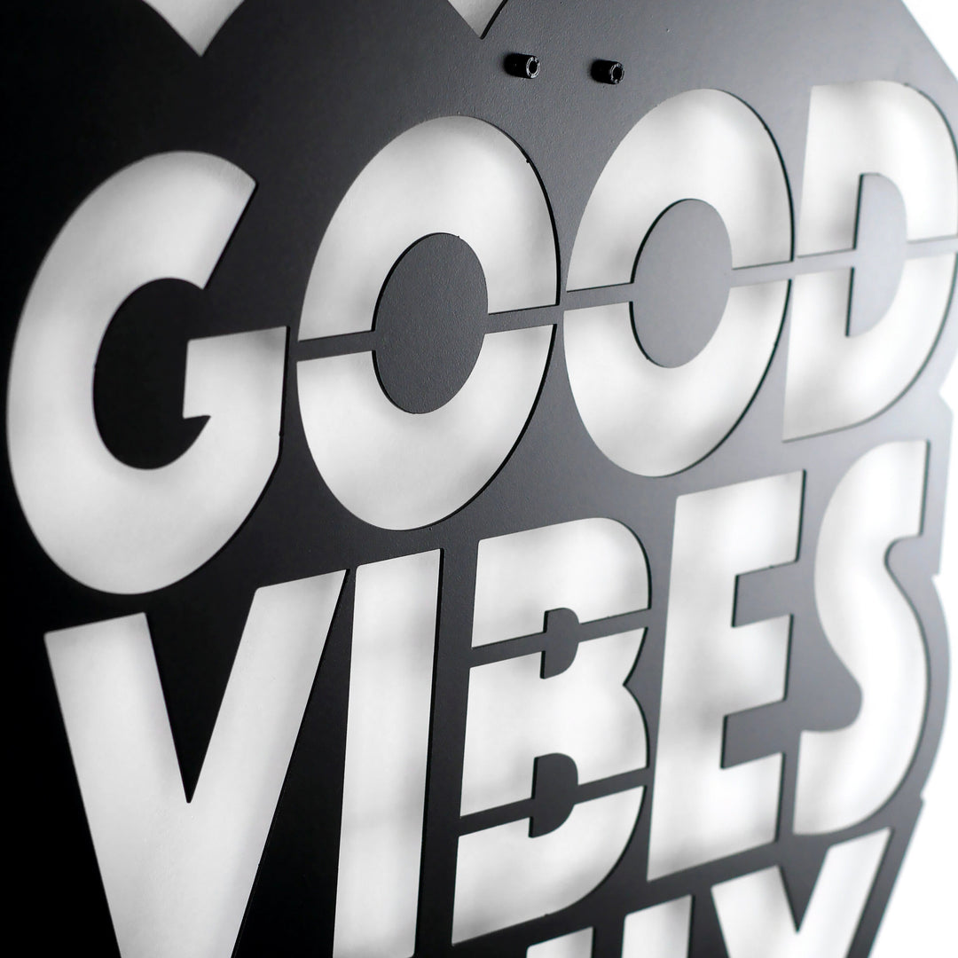 Good Vibes Only Yazısı Metal Duvar Dekoru