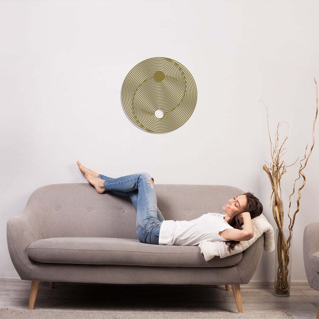 Yin Yang Dekoratif Metal Duvar Tablosu