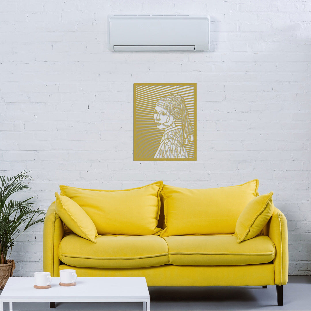 İnci Küpeli Kız Duvar Tablosu – Metal Dekor