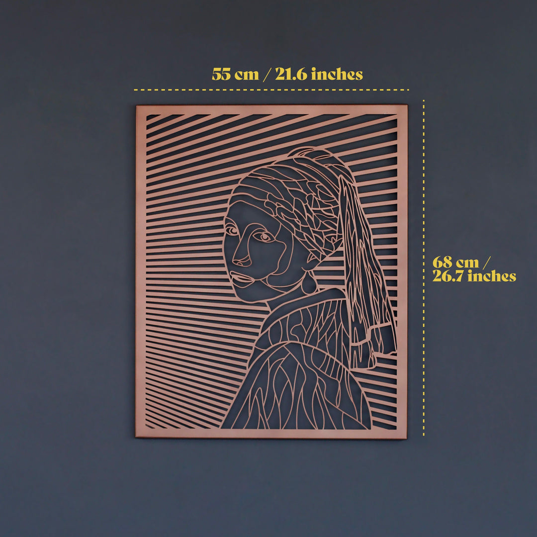 İnci Küpeli Kız Duvar Tablosu – Metal Dekor