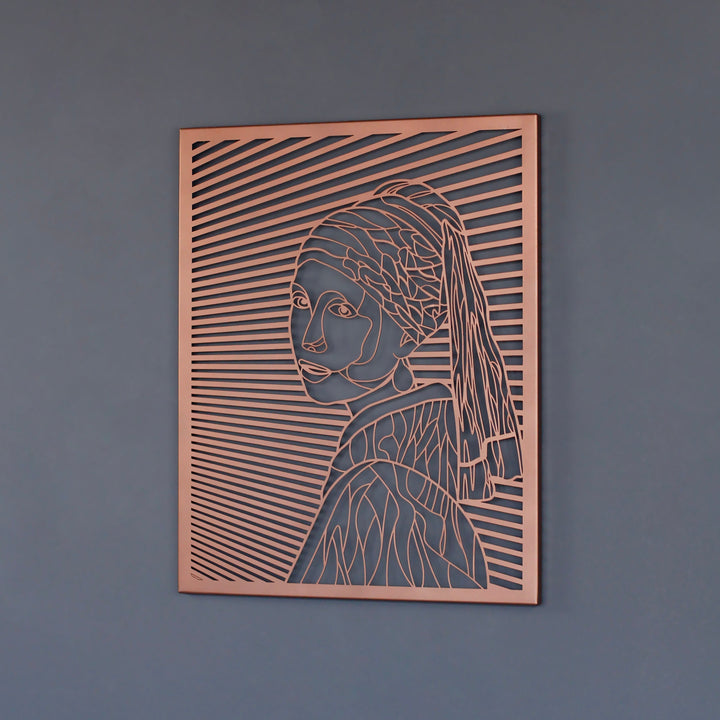 İnci Küpeli Kız Duvar Tablosu – Metal Dekor