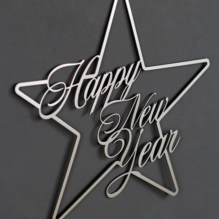 Happy New Year İşareti Metal Duvar Dekoru