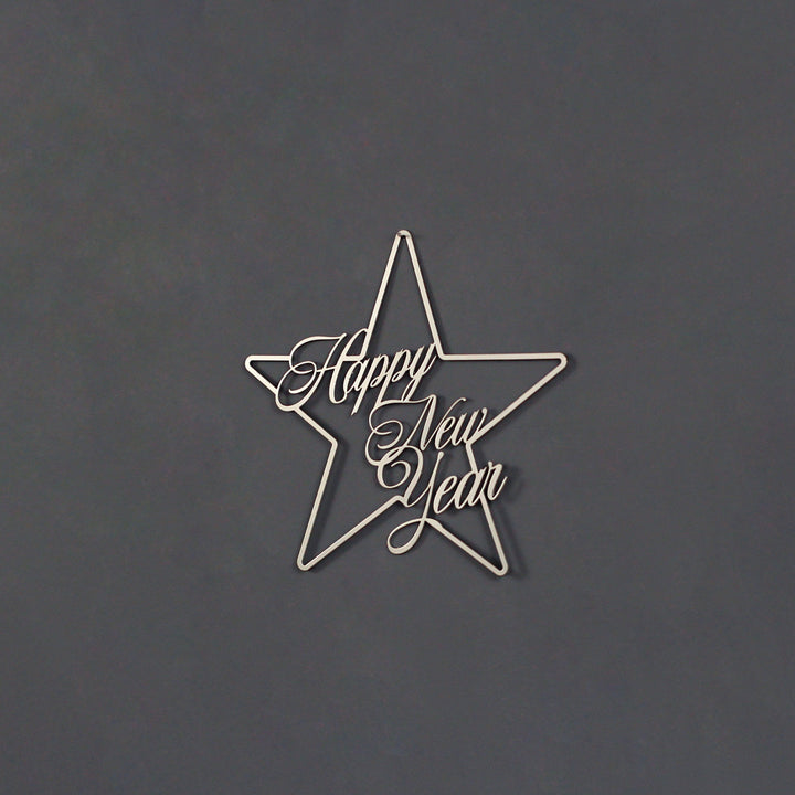Happy New Year İşareti Metal Duvar Dekoru