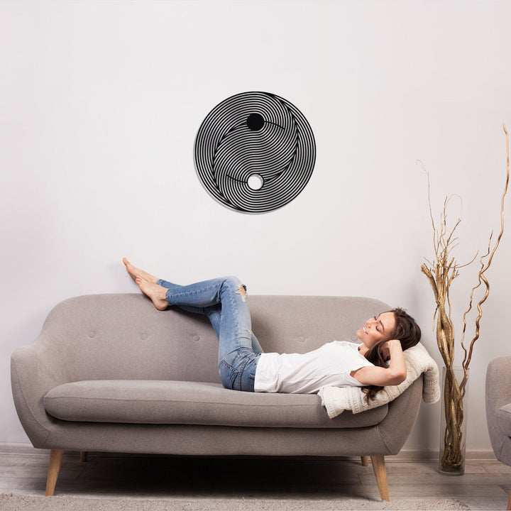 Yin Yang Dekoratif Metal Duvar Tablosu