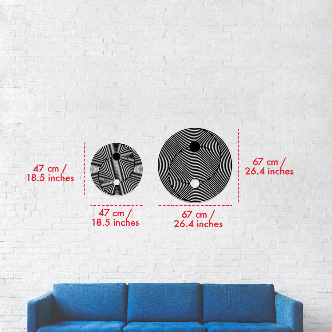 Yin Yang Dekoratif Metal Duvar Tablosu