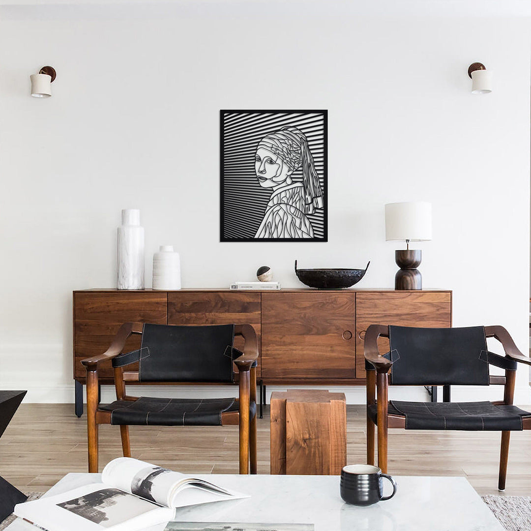 İnci Küpeli Kız Duvar Tablosu – Metal Dekor