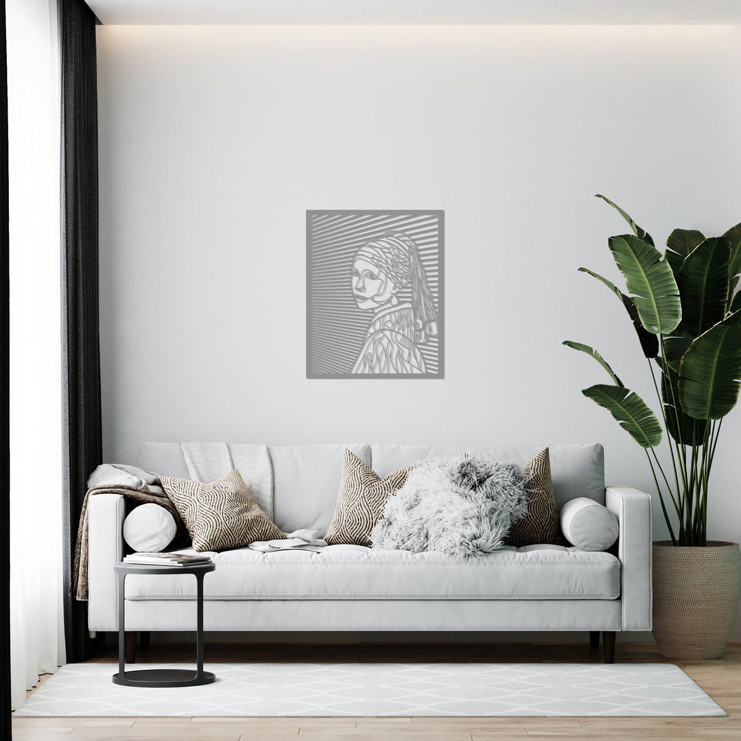 İnci Küpeli Kız Duvar Tablosu – Metal Dekor