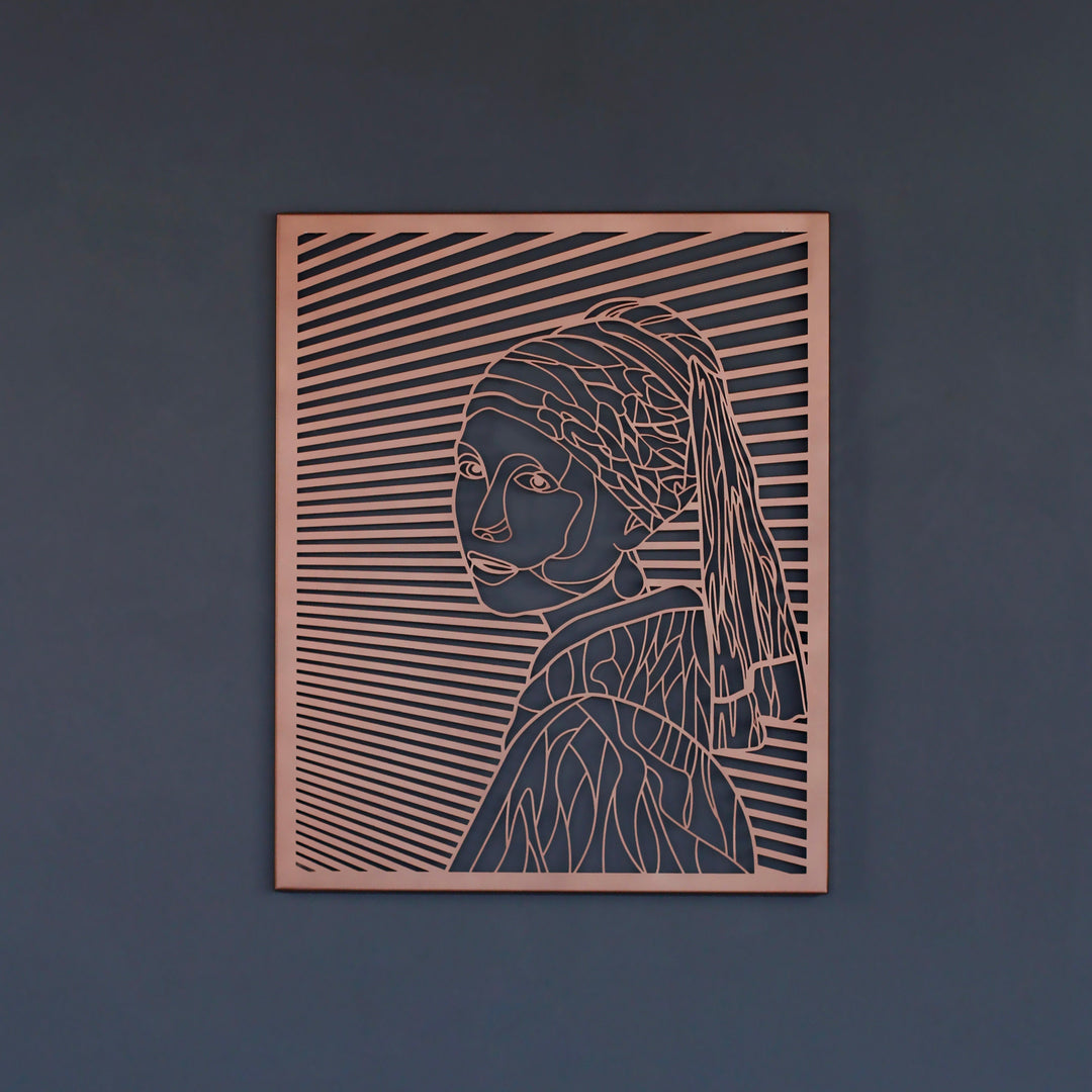 İnci Küpeli Kız Duvar Tablosu – Metal Dekor