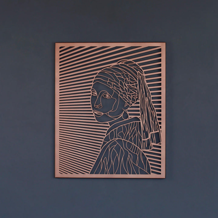 İnci Küpeli Kız Duvar Tablosu – Metal Dekor