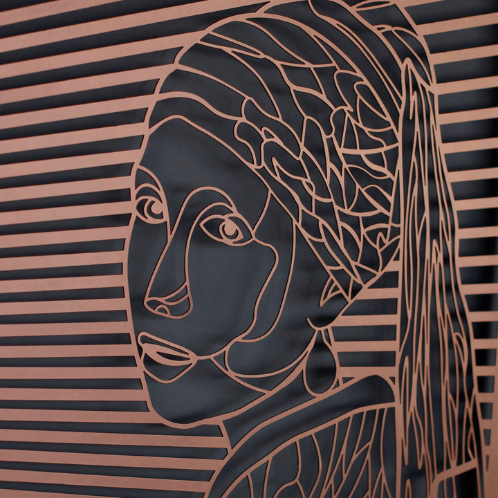 İnci Küpeli Kız Duvar Tablosu – Metal Dekor