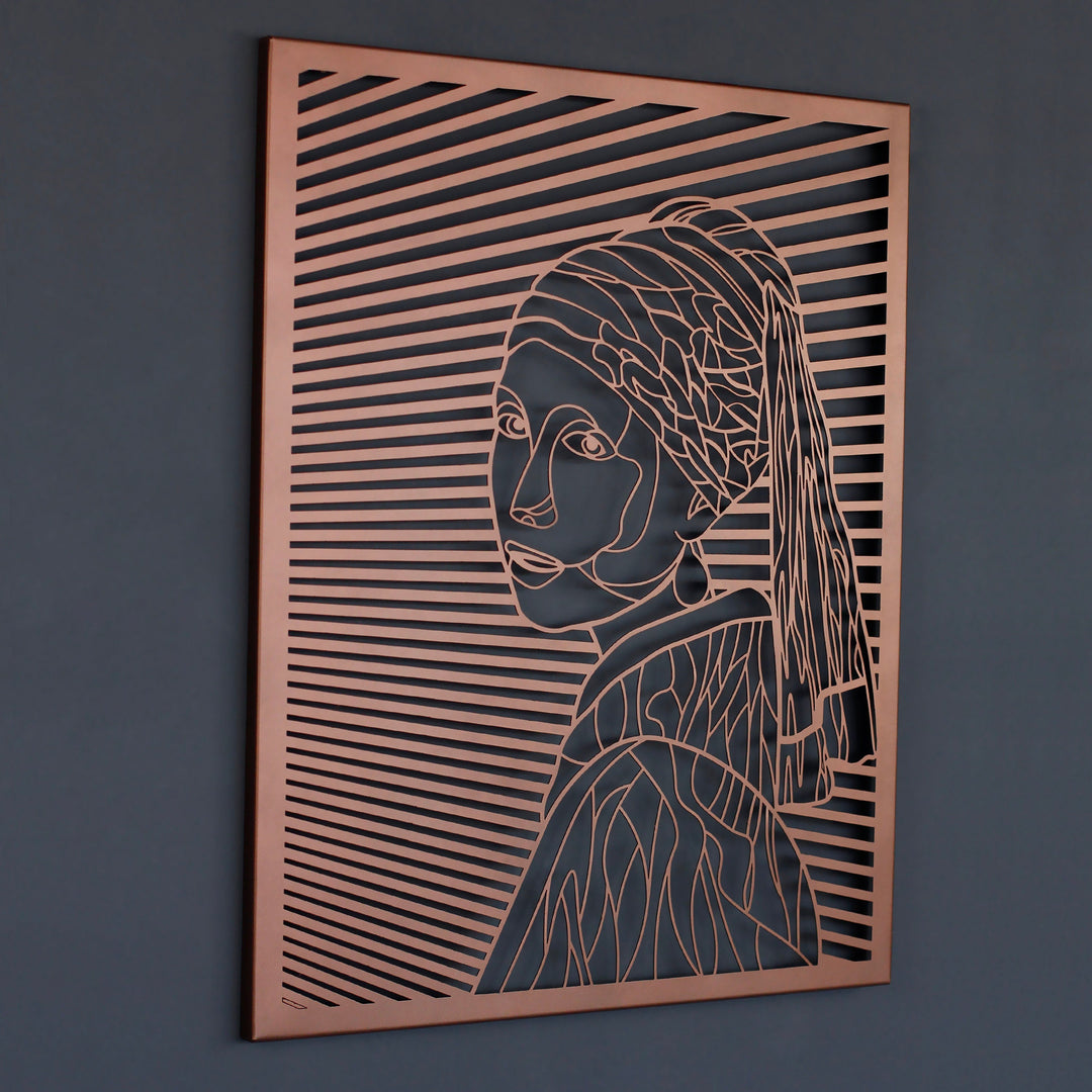 İnci Küpeli Kız Duvar Tablosu – Metal Dekor