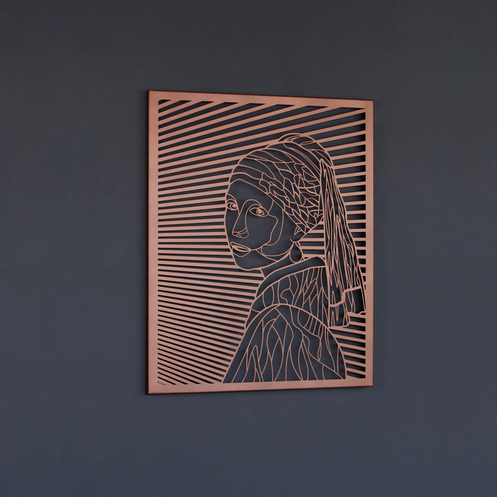 İnci Küpeli Kız Duvar Tablosu – Metal Dekor