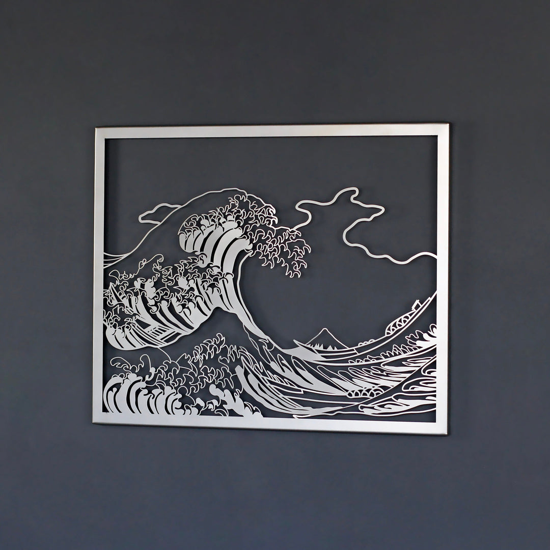 Kanagawa Dalgası Duvar Tablosu – Metal Dekor