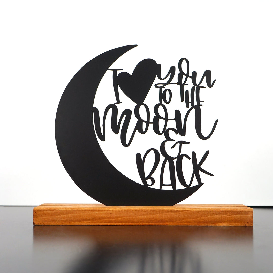 I Love You To The Moon And Back Metal Masa ve Raf Dekoru