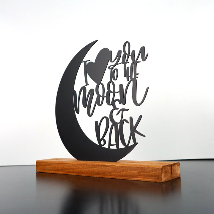 I Love You To The Moon And Back Metal Masa ve Raf Dekoru