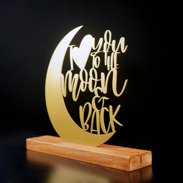 I Love You To The Moon And Back Metal Masa ve Raf Dekoru