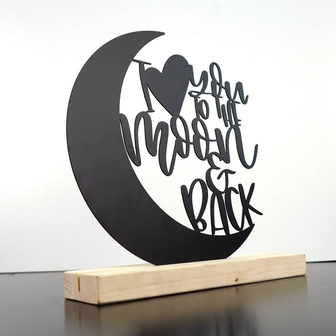 I Love You To The Moon And Back Metal Masa ve Raf Dekoru