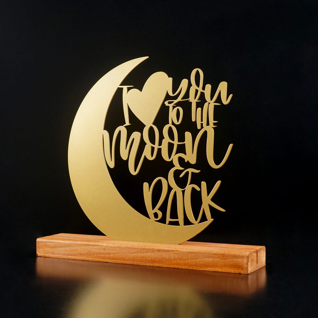 I Love You To The Moon And Back Metal Masa ve Raf Dekoru