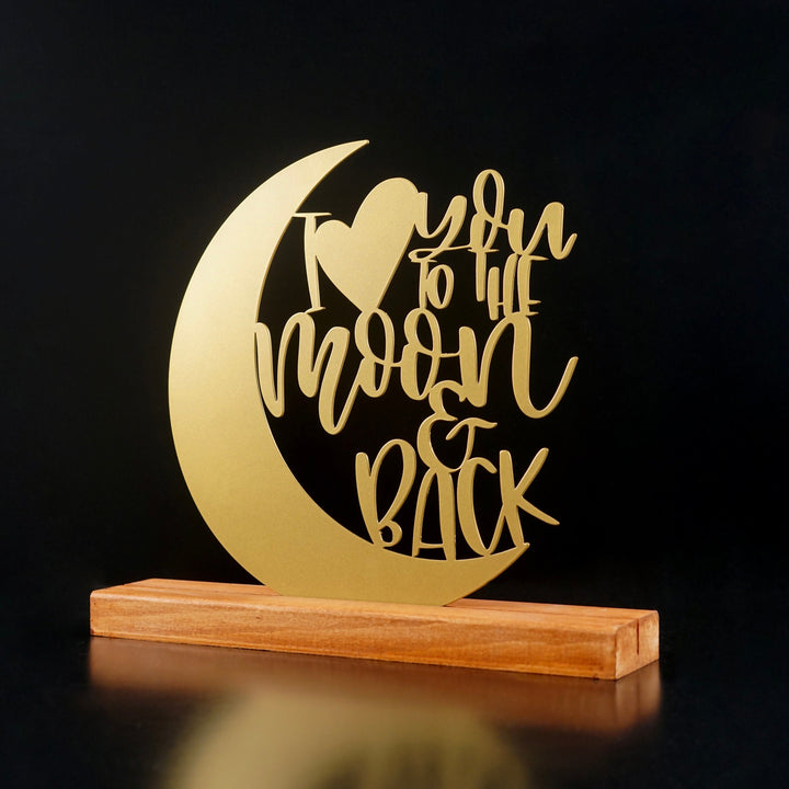 I Love You To The Moon And Back Metal Masa ve Raf Dekoru